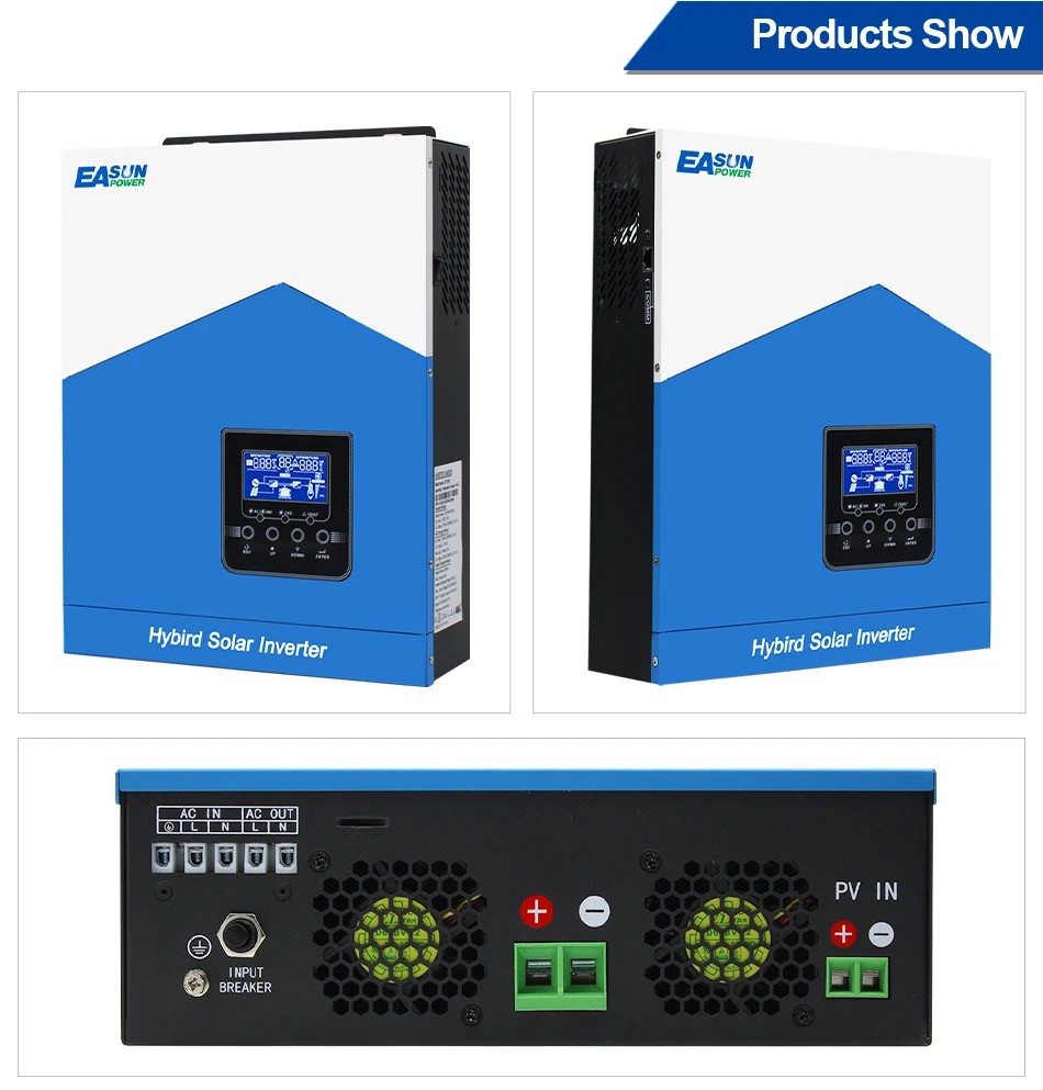 Easun Power Dc 12v Ac 2kw Mppt 80a 24v 3kw Pv Input 450vdc 3kva 3000w