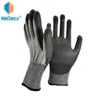 En388 Glove NMSHIELD ANSI A4 EN388 Anti Cut D PU Coated PPE Hand Protection Glove