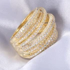 Zirconia Zircon Luxury 925 Sterling Silver Women Engagement Jewelry Cubic Zirconia Ring Gold Plated Zircon Wedding Ring
