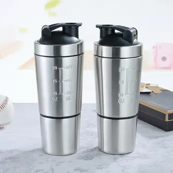 Factory 27oz Stainless Steel Water Bottle Whey Protein Shaker With Compartment For Gym Nutrition Supplements Sports Metal Mixer