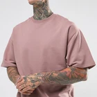 Plain Shirt Custom Fitness Workout Gym Causal Cotton Plain Color Oversize Crew Neck Breathable Soft Men's T Shirt
