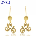 Earrings Gold Earrings RALA New Cute Earrings Jewelry Bicycle Shape Gold Plated Zircon Earrings For Women