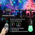 Lights Led String Lights Bulbs Low Voltage 12V RBG Music Outdoor String Lights 24ft Color Changing LED Bulbs