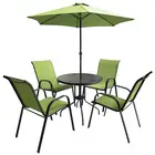 Beach Furniture Set With Glass Table Folding Umbrella 4 Person Garden Table Set Garden Table Set