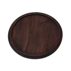 Coaster 3.5 Inches Round Walnut Dark Wood Table Beer Coffee Cup Coaster