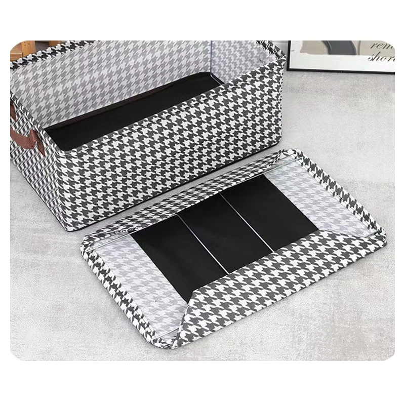 Wardrobe Clothes Organizer Box Foldable Thick Fabric Steel Frame Storage Box for Clothes Jeans