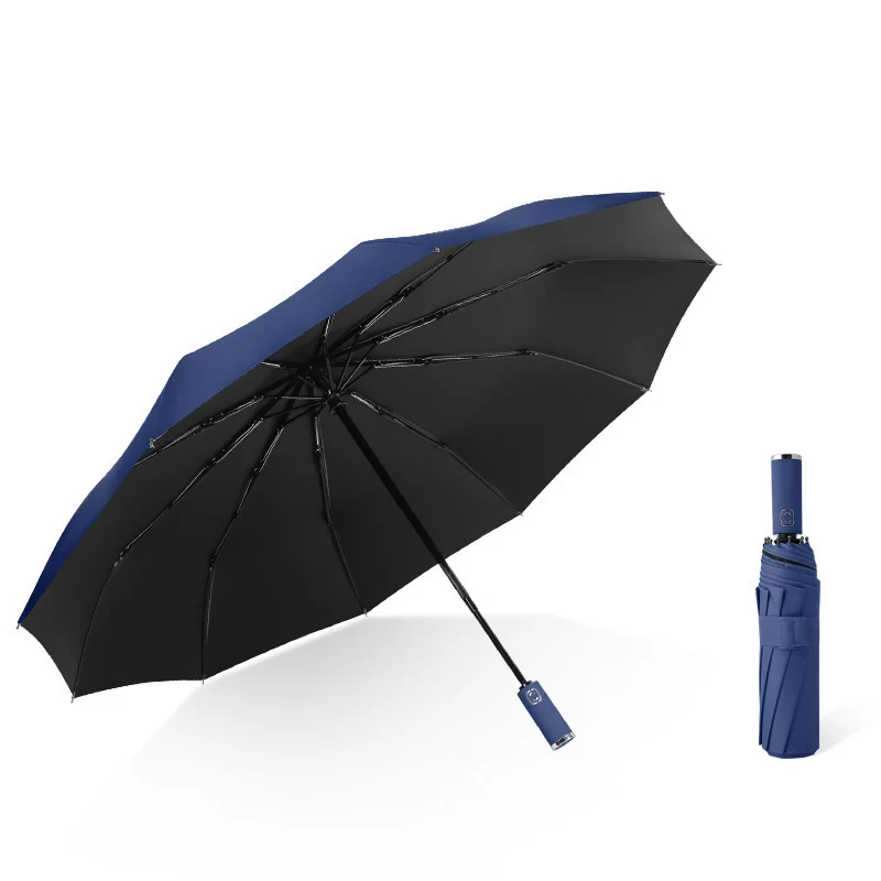 WXL393 Rain Women 105cm 10K Big Business Parasol Portable Travel Umbrella Strong Windproof Automatic 12K 3 Folding Umbrellas