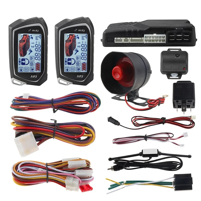 KARR 4040A Car Alarm KS-9495 Shock Sensor Valet /Led Relay Harnesses No Remotes