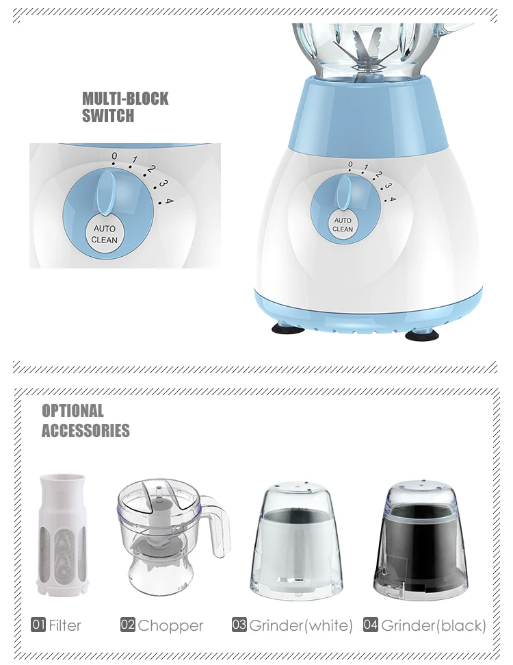 Liquidificador multifuncional poderoso e portátil para alimentos pesados