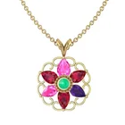 Rhinestone Necklace Fashion Gold Plated Flower Crystal Jewelry Women Custom Rhinestone Pendant Necklace
