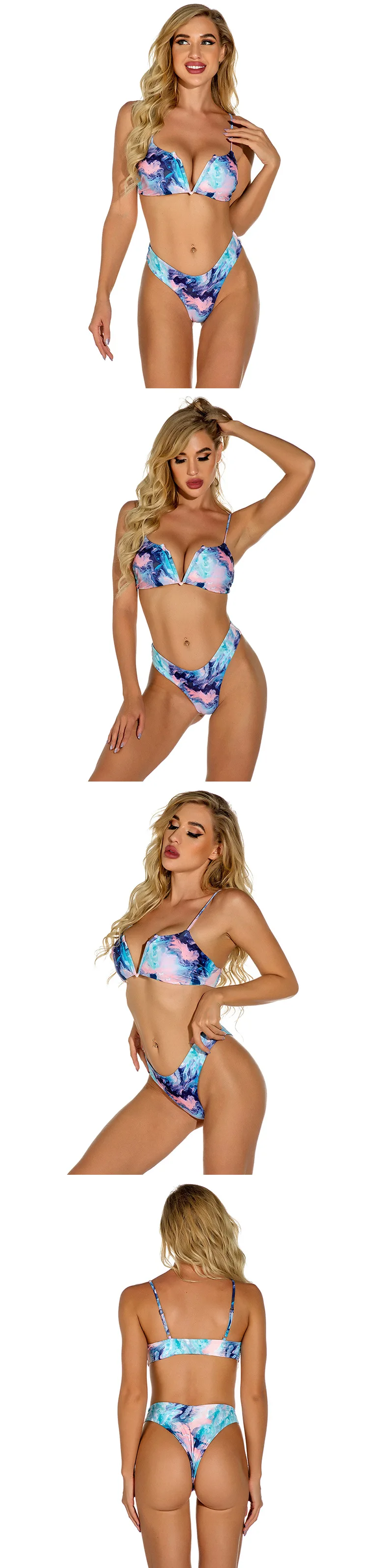 Hot Sale Women S Sexy Quick Dry Tie Dye High Waist Beach Bikini