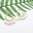 Pearl Women Jewelry Sterling Alloy Gold Large Round Drop Irregular Baroque Pearl Earrings