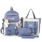Backpack Backpack 2021 School Bag Set High Capacity Backpack For High School Four-piece Kids School Bags Set