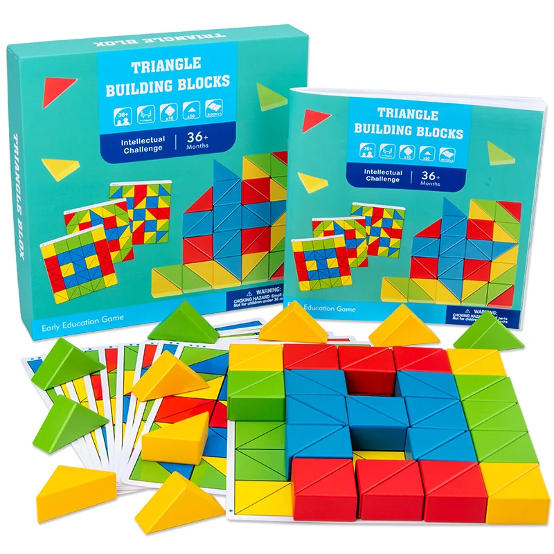 Hot Sale Wooden Educational Toy Kids Concentration Training Creative Triangle Puzzle Game