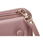 Lady Lady Cosmetics Bank Card Shoulder Wallet Fashion Solid Color Hasp Zipper Phone Wallet