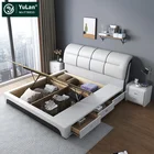 Luxury Italian Bedroom Set Modern Latest Double Bed Designer Furniture Set With Large Storage