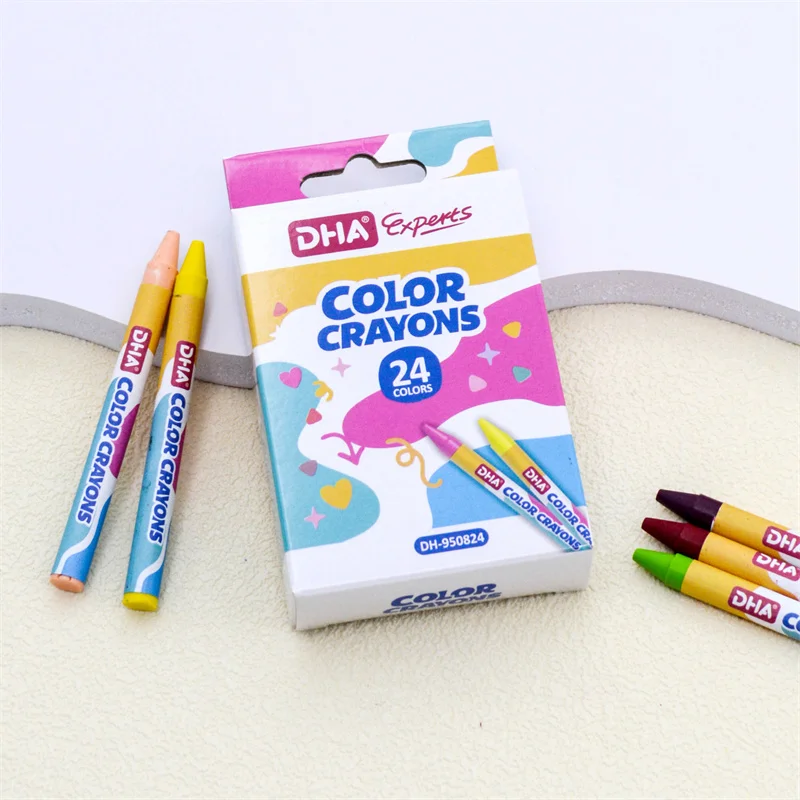 Wholesale School Stationery Gift 24 Colors Customized Wax Crayon Set For Kids