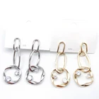 925 Silver Earrings Wholesale Fashion Simple 925 Silver Plated Crystal Circle Dropping Earrings Charms