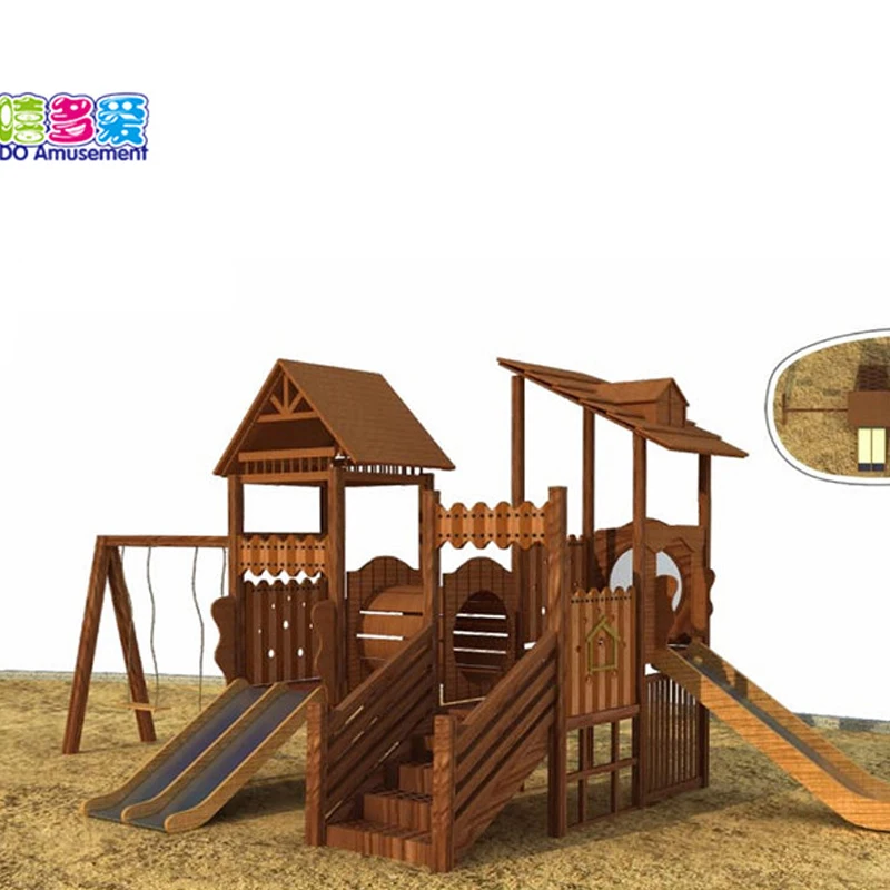 wooden swing set climbing frame