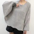 Jumpers Sweater Factory Fashion Trend New Big Size Crop Jumpers Bat Sleeve Sweater Women Sweater