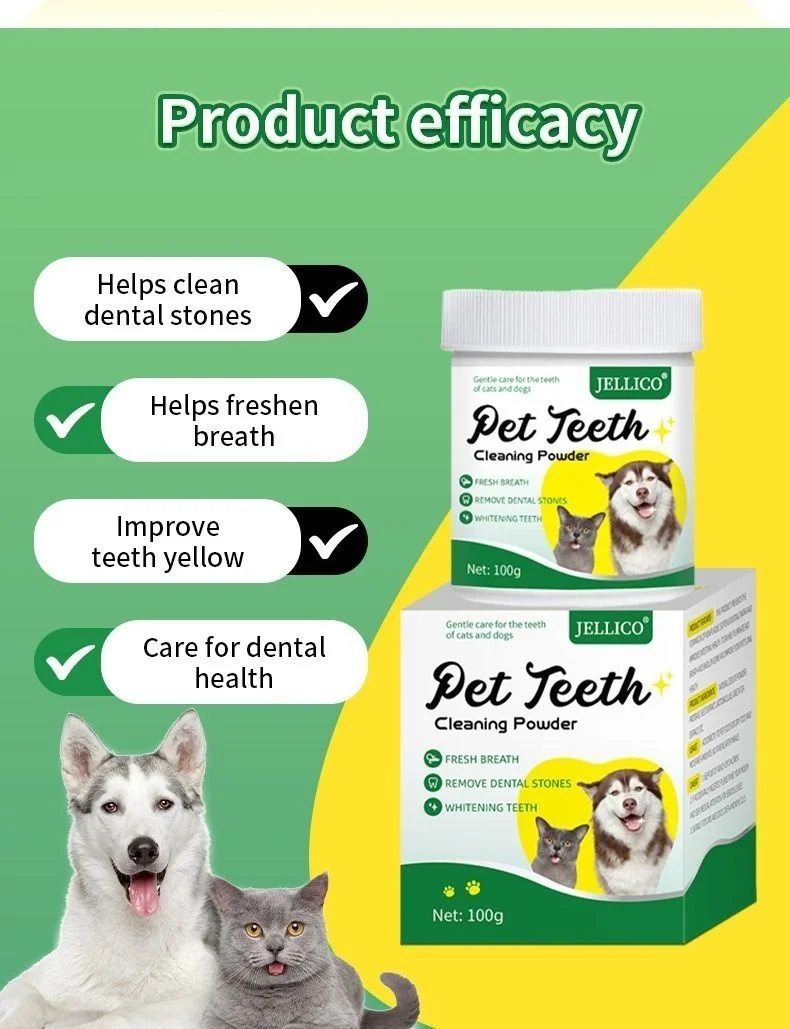 New Pet Dental Powder for Cats and Dogs to Remove Bad Breath Pet Oral Care Dry Cleaning Powder Pet Products factory