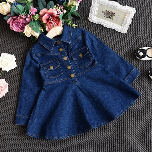 New Fashion Infant Girls Spring Autumn Long Sleeve Denim One Piece Dress  Casual Jeans Dress For Kids - Buy Baby Girls Casual Dress,Girls Jeans  Dress,Toddler Girls T Shirt Dress Product on 