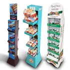 Supermarket Display Stands For Food Potato Chips Coffee Bean Chocolate Custom Retail Cardboard Floor Display Stand