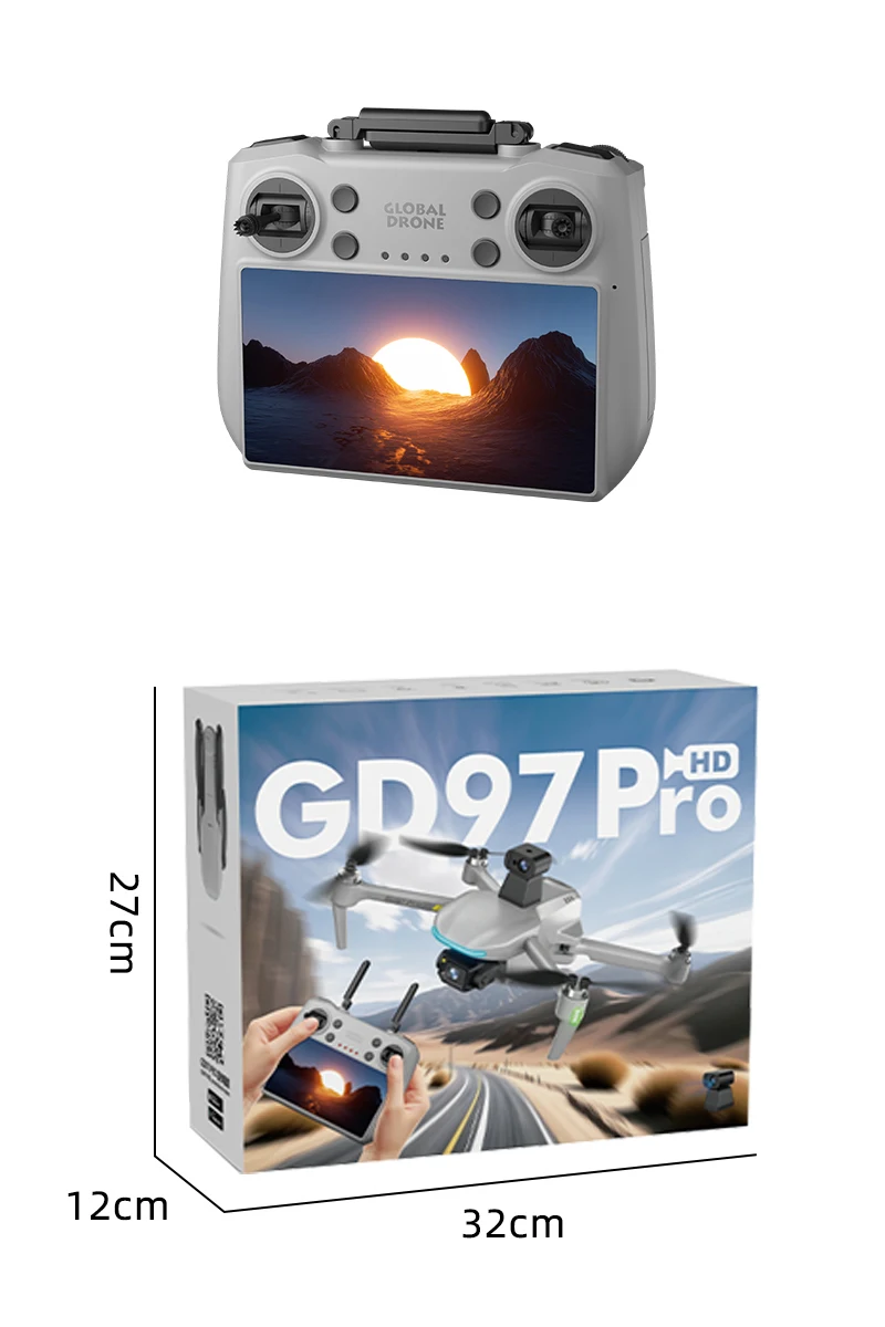 GD97PRO GPS Drone 3-axis Gimbal Ordinary Remote Control Flight Long Range 6KM Display Digital Remote Controller Real 1080P to 4K