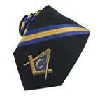 Black Tie Black High Quality Real Silk Fabrics Black Striped Custom Logos Men's Masonic Tie Manufacturer