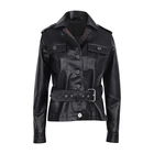 Polyester Jacket Winter Hot Selling Recycle Polyester Warm Black Lady Short Jacket Winter Leather Jacket For Women