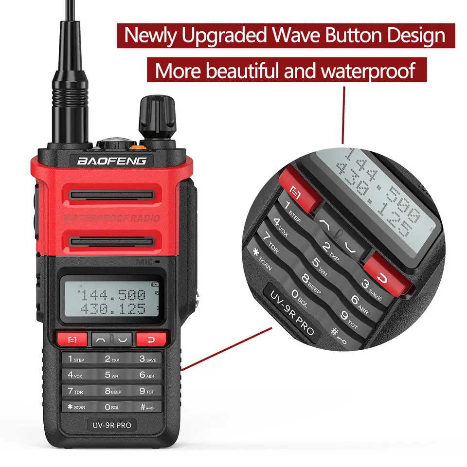 BAOFENG UV-9R walkie talkie dual band with keypad IP67 waterproof handheld radio baofeng uv9r two way radio talkie