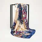 Scarf Custom New Classical Printed Waistband Silk Scarf 90 Square Digital Printing Luxury Satin Silk Scarves And Shawl