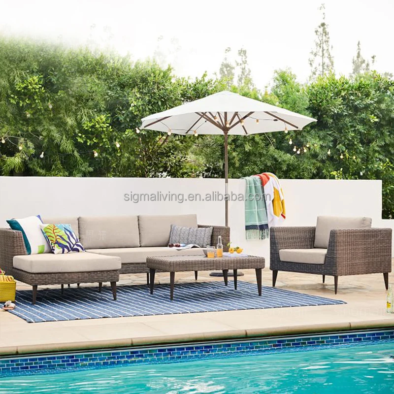 Exclusive Outdoor garden Rattan patio modular sectional sets sofa set furniture