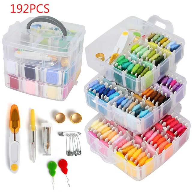 192 pcs Interchangeable Punch Needle Sewing Diy Embroidery Sets Practical Magic Embroidery Pen Set Accessories Punch Needle