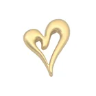 Metal Tag Heart Zinc Name Label Metal Logo Tag Peach Heart Brooch
