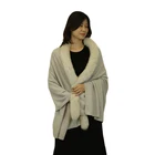 Luxury Cashmere Cashmere Women's Luxury 100% Pure Cashmere Cape With Fur Trim Autumn Winter