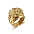 Ring Oem Customized Shine Gents Sovereign Gold Anchor Star Ring Boy Jewelry