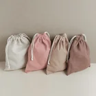Bag Cotton Drawstring Gift Bag Custom Logo Printed Gift Canvas Cotton Double String Handbag Shoe Dust Drawstring Bag