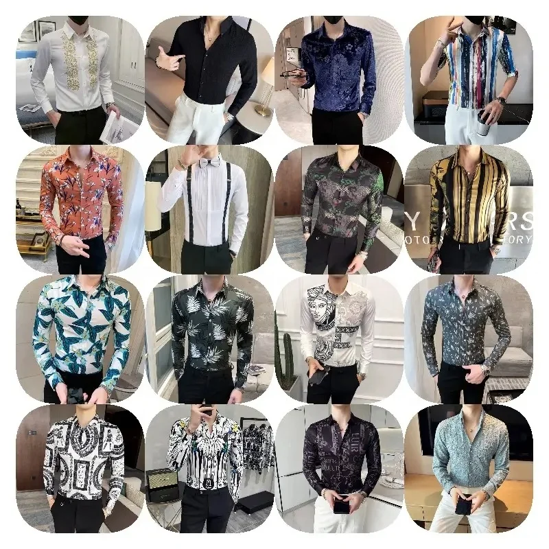 New Bbamboo Fiber Slim Fit Long-sleeved Professional Elastic Aanti-wrinkle Business Formal Work Fear Men's Shirt