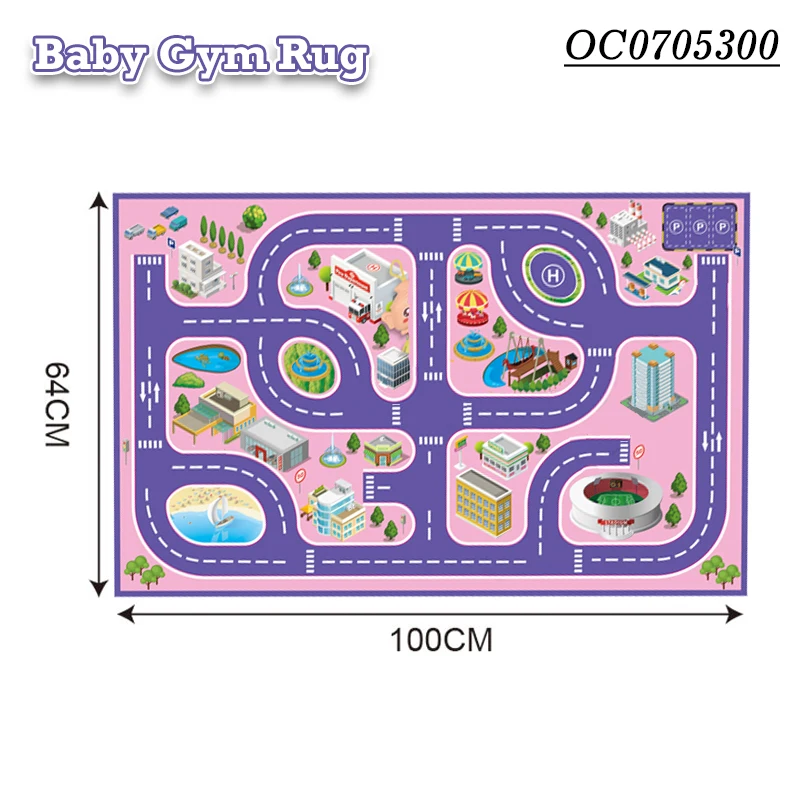 Baby and toddler soft toy cartoon cute cloth cars with floor map and rattles