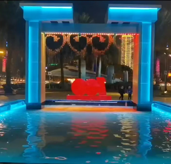 Garden Pool Laminar Water Jet Fountain with 1w 3w RGB DMX 512 Stainless Steel Lights manufacture