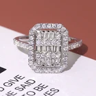 Diamond Band Diamond Classic Square Style 18K Gold White Diamond Jewelry Baguette Ring Band