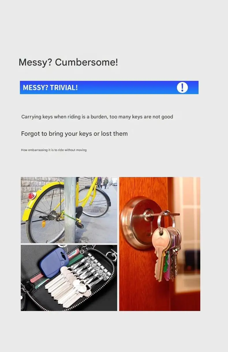 Portable Password Lock for Bicycles Motorcycles Electric Vehicles Mini Chain Lock Cycling Equipment Anti-Theft Accessory