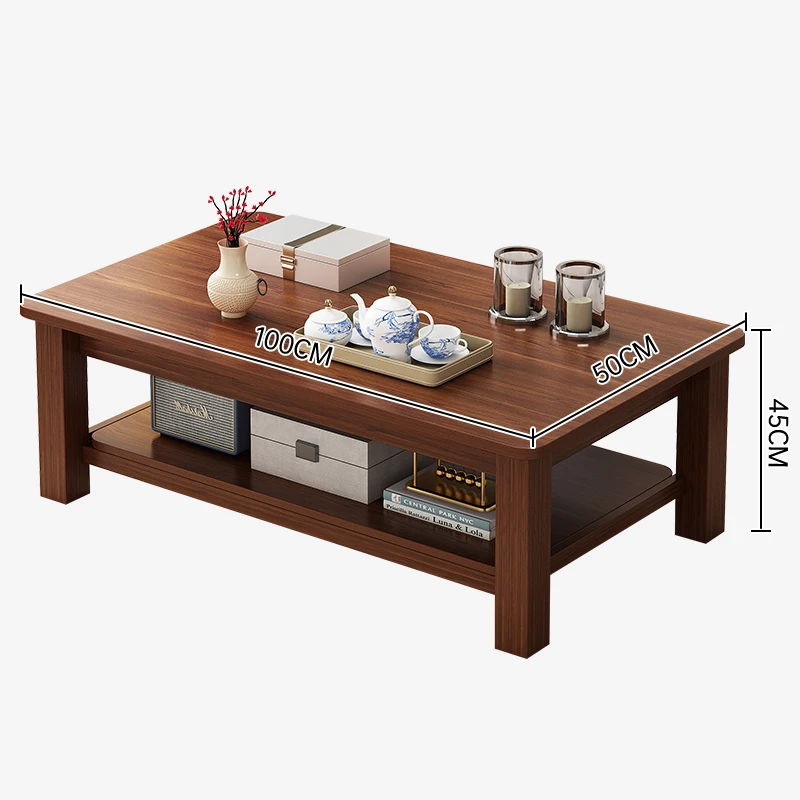 Traditional Vintage Classic Elegant Double Storage Furniture wood design Sofa tea Coffee Table