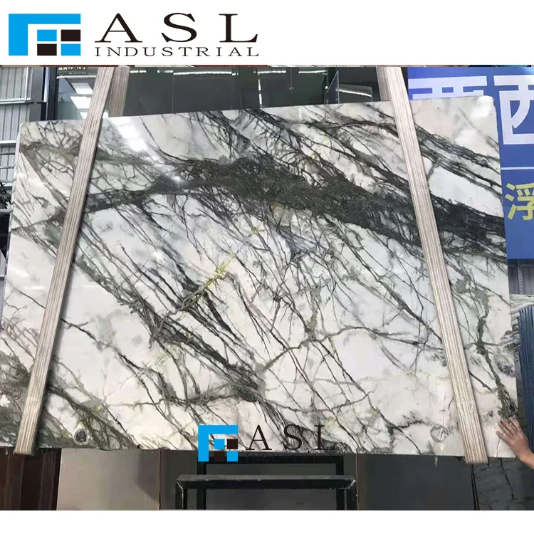 Clivia White Marble with green veins for wall tiles light green gold and white marble tilestile