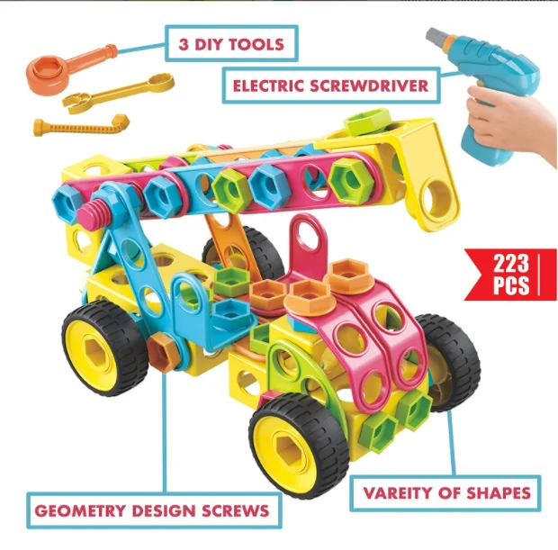 Engineering Construction Learning Building Blocks Set STEM Educational Toys for Kids 223PCS