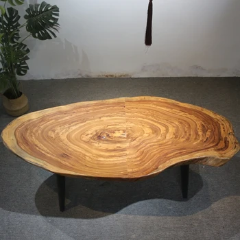 New item live edge natural wood coffee table oval wood coffee table