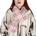 Cost-effective Temperament All-match Couples Pink Plaid Scarf