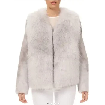 ladies luxury natural mink fur coats with natural fox fur nice quality women mink fur jacket