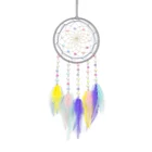 New Design Home Decor Tree Of Life Dream Colorful Feather Pendant Car Catcher With Light